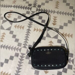 Coach Crossbody Pouch Rivets in Midnight Navy